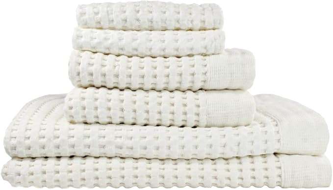 GILDEN TREE Waffle Towel Set Quick Dry Thin | 2 Bath Towels | 2 Hand Towels | 2 Washcloths, Moder... | Amazon (US)