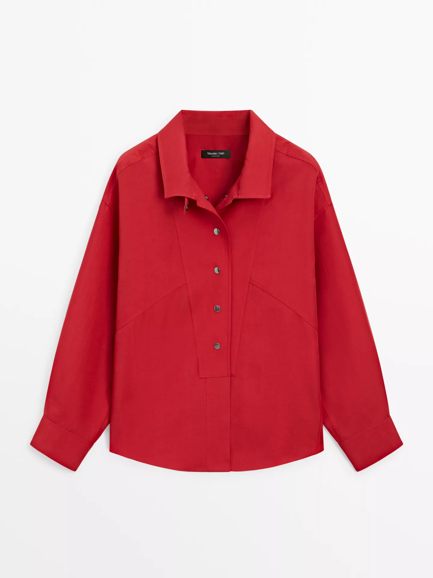Flowing shirt with snap buttons | Massimo Dutti UK