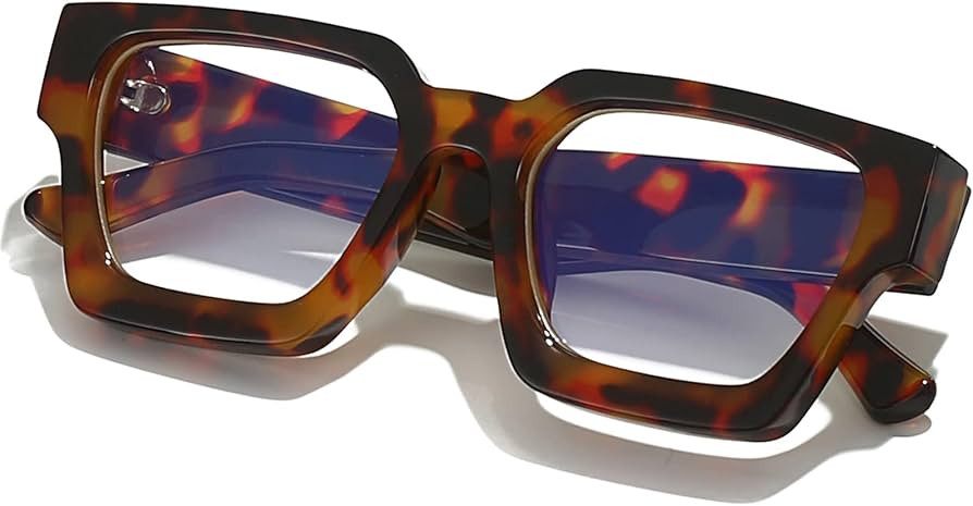 AIEYEZO Square Thick Frame Glasses for Women Men Fashion Blue Light Glasses Trendy Chic Computer ... | Amazon (US)