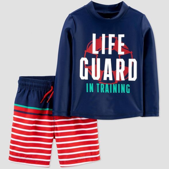 Toddler Boys' Life Guard Swim Rash Guard Set - Just One You® made by carter's Red | Target