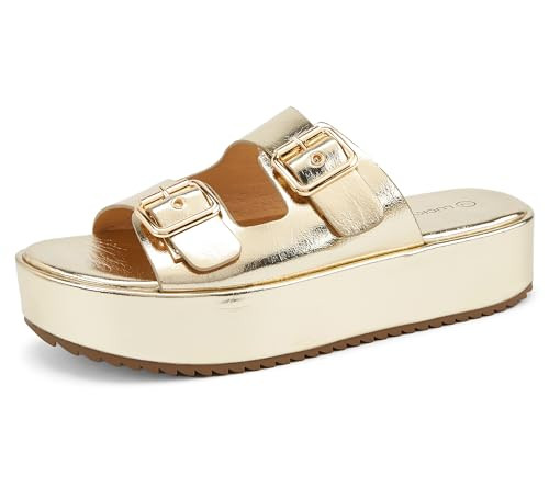 LUCKY STEP Women's Platform Slide Sandals Braided Adjustable Strap Flat Open Toe Summer Casual Sh... | Amazon (US)