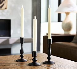 Standard Flameless Fluted Taper Candle | Pottery Barn (US)