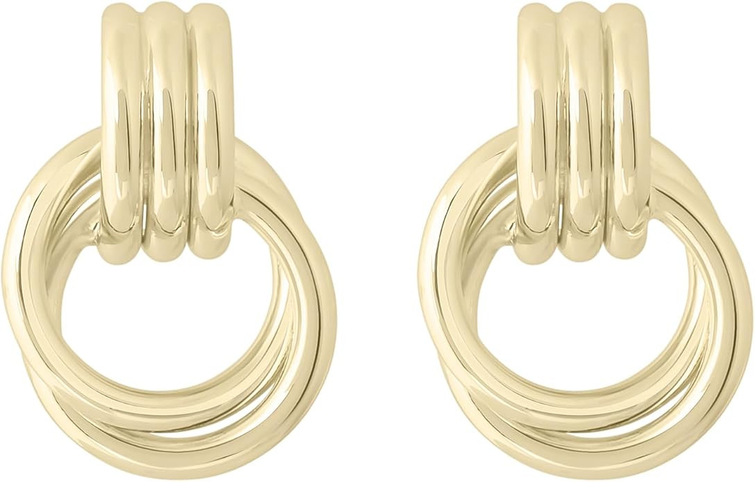 Electric Picks Mini Knocker Earrings - Lightweight Gold Plated 90's Style Women's Earrings, Perfe... | Amazon (US)