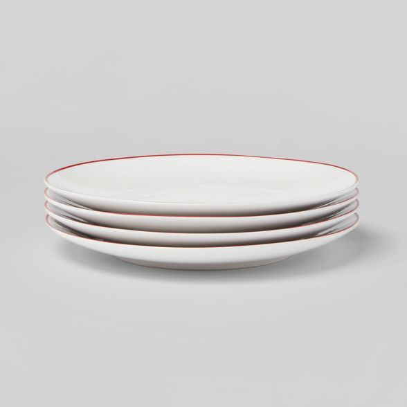 10" 4pk Stoneware Dinner Plates Red - Threshold™ | Target