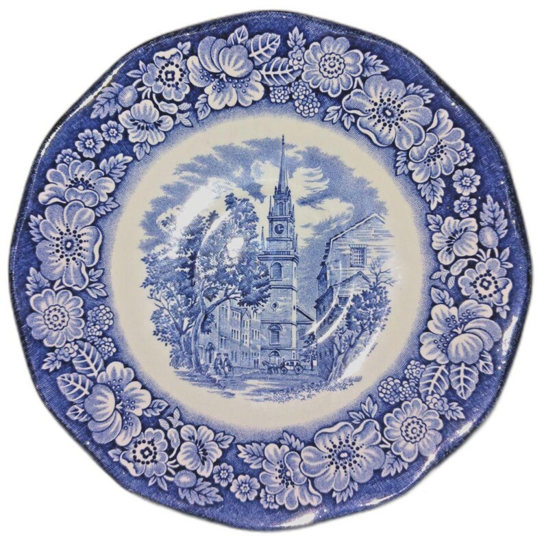 Vintage Set-5 Liberty Blue History Colonial Scenes Old North Church Saucer 5.75" - Etsy | Etsy (US)
