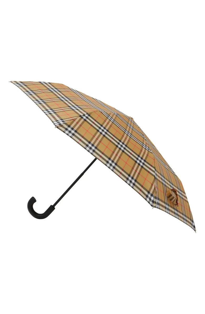 Burberry Trafalgar Check Folding Umbrella | Nordstrom | Nordstrom