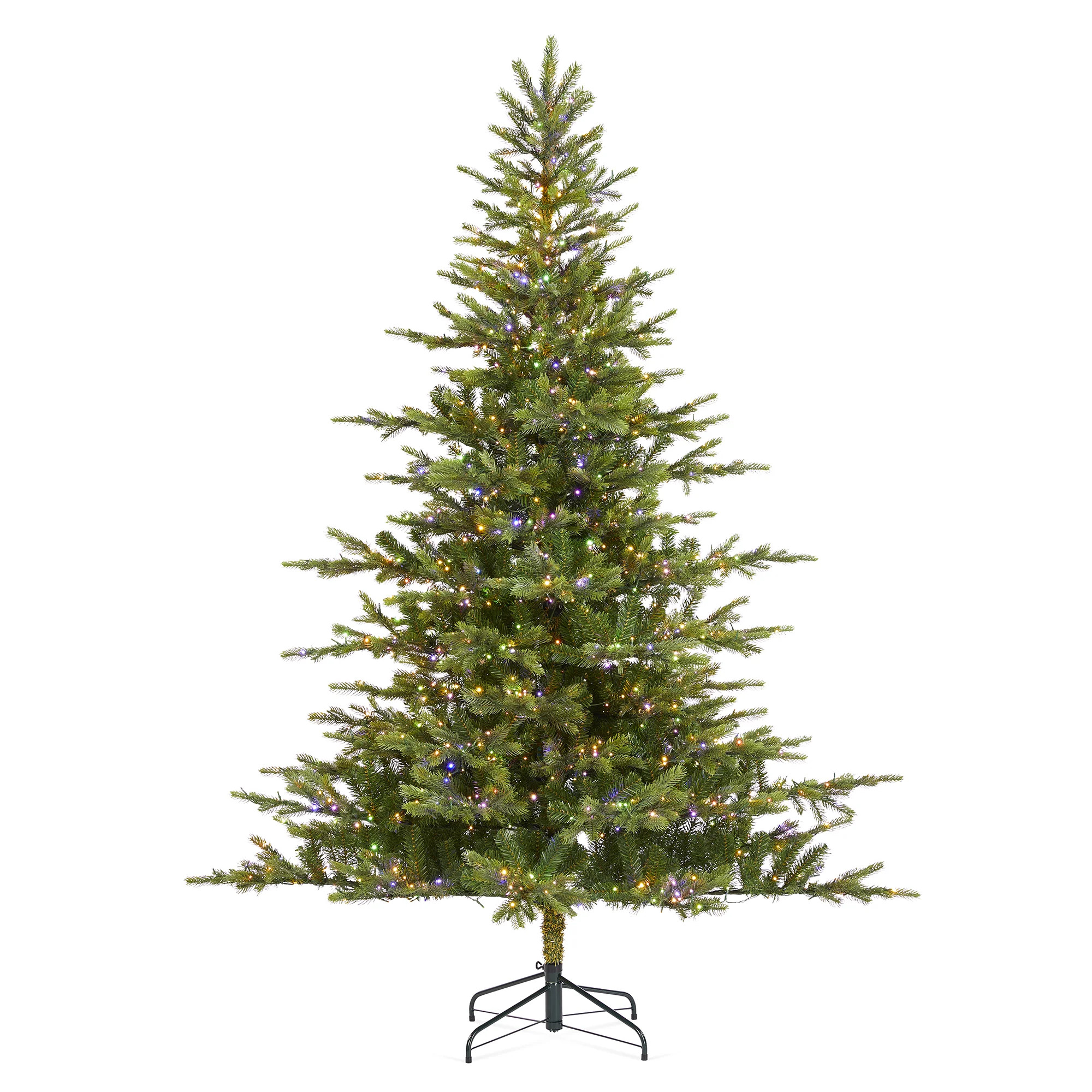 Leilonie Vibrant Evergreen Fir Pre-Lit Green Full Fir Artificial Christmas Tree with Lights | Wayfair North America