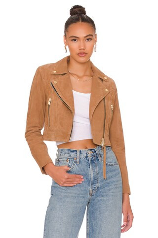 ALLSAINTS Suede Rift Biker in Tan Brown from Revolve.com | Revolve Clothing (Global)