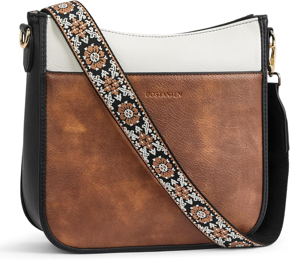 BOSTANTEN Crossbody Bags for Women Trendy Vegan Leather Hobo Purses Shoulder Handbags With Wide S... | Amazon (US)