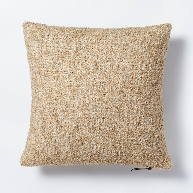 Textured Boucle Square Throw Pillow with Exposed Zipper Neutral/Cream - Threshold&#8482; designed... | Target