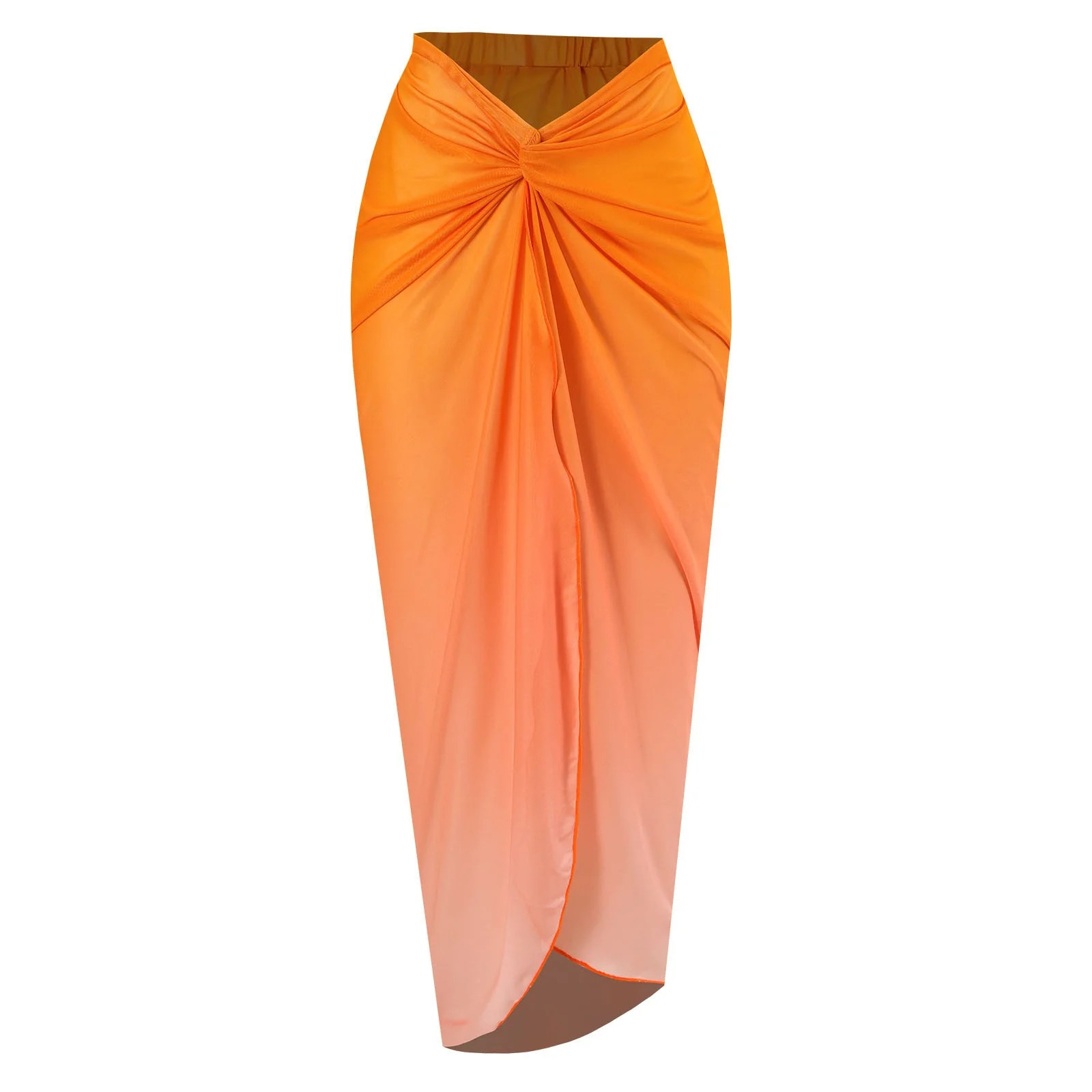 Yuwull Swim Skirt Summer Maxi Skirt Women'S Vintage Gradient Swimwear Beach Long Skirt Orange Ski... | Walmart (US)