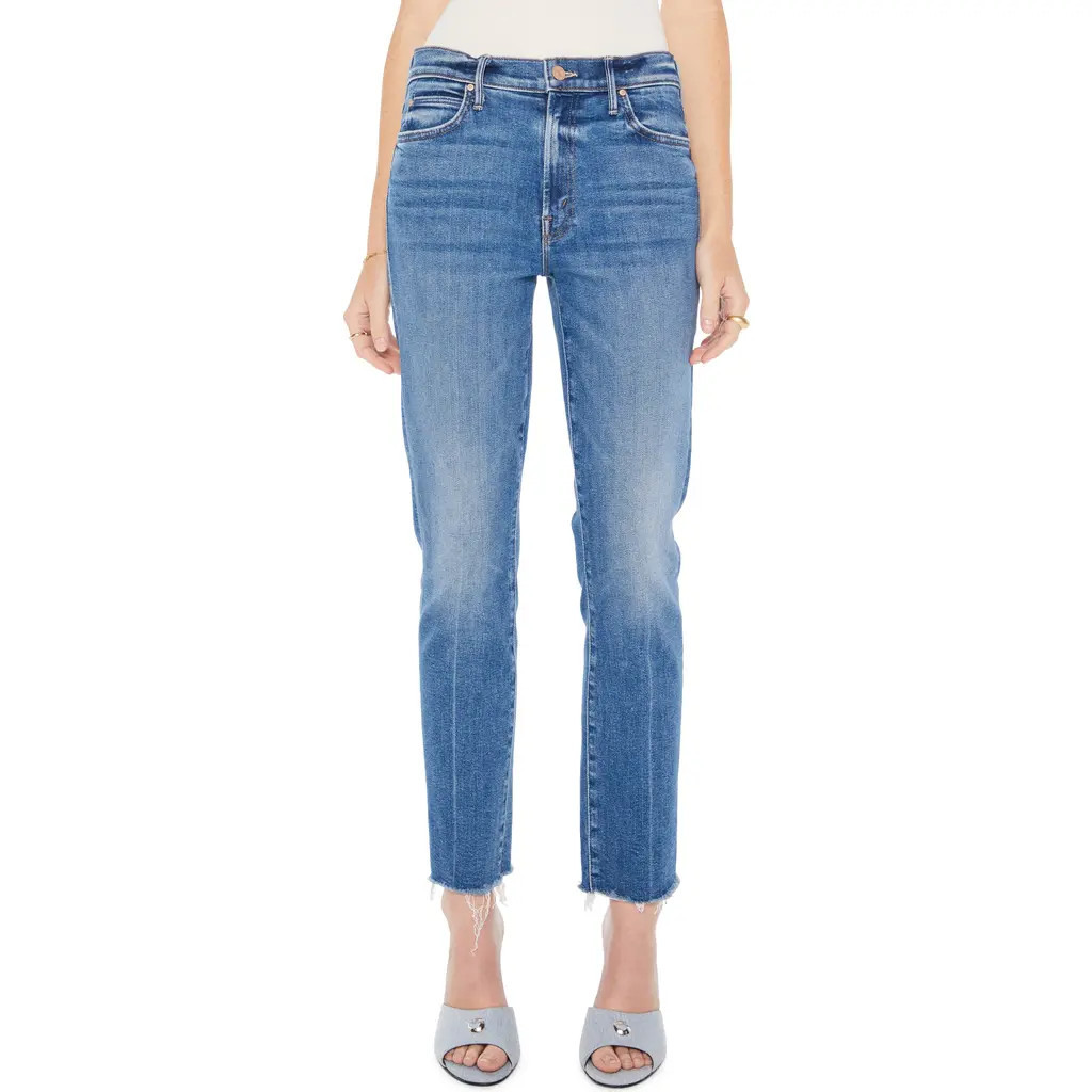 MOTHER The Rascal Frayed Ankle Slim Jeans in Opposites Attract at Nordstrom Rack, Size 25 | Nordstrom Rack