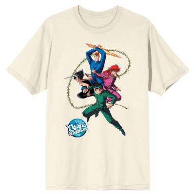 Yu Yu Hakusho Yusuke, Kazuma, Kurama, Hiei Superpowers Men's Natural Short Sleeve Tee-Small | Target