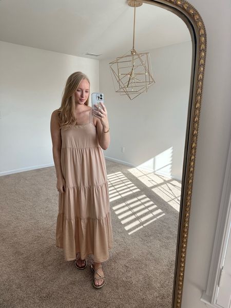 Chic and casual neutral dress that is perfect for dressing up or down! Comes in a variety of other colors as well that are great for spring! Amazon Big Spring Sale happening now! 

#LTKstyletip #LTKsalealert #LTKSeasonal