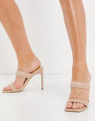 Simmi London Skye padded mules in beige | ASOS (Global)