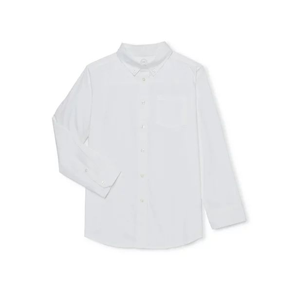 Wonder Nation Boys 4-18 Long Sleeve Oxford Woven Shirt | Walmart (US)