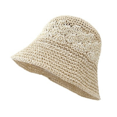 Anna-Kaci Women's Straw Bucket Hat Woven Knit Breathable Sun Hat Adjustable Summer Hat - Beige | Target