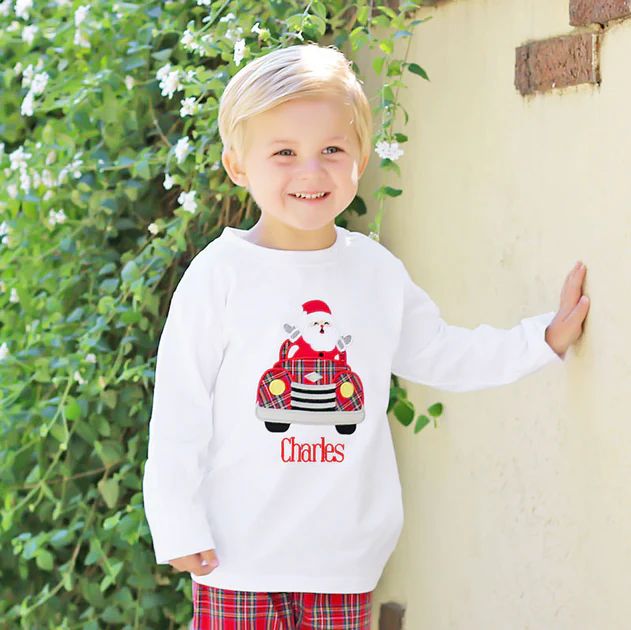 Here Comes Santa! White Long Sleeve Shirt | Classic Whimsy