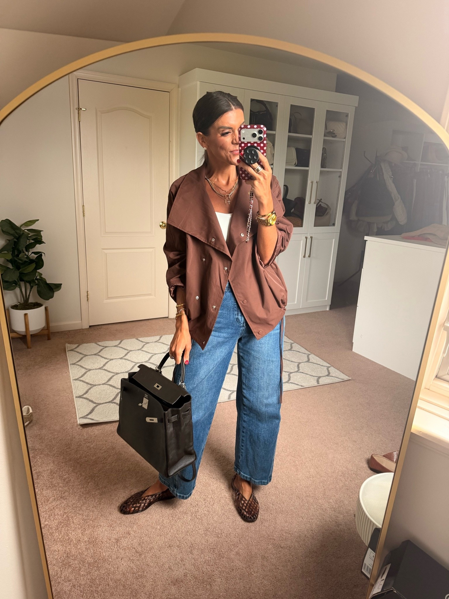 Today’s fit- size small in jacket, xs in tank. Size 0 in jeans