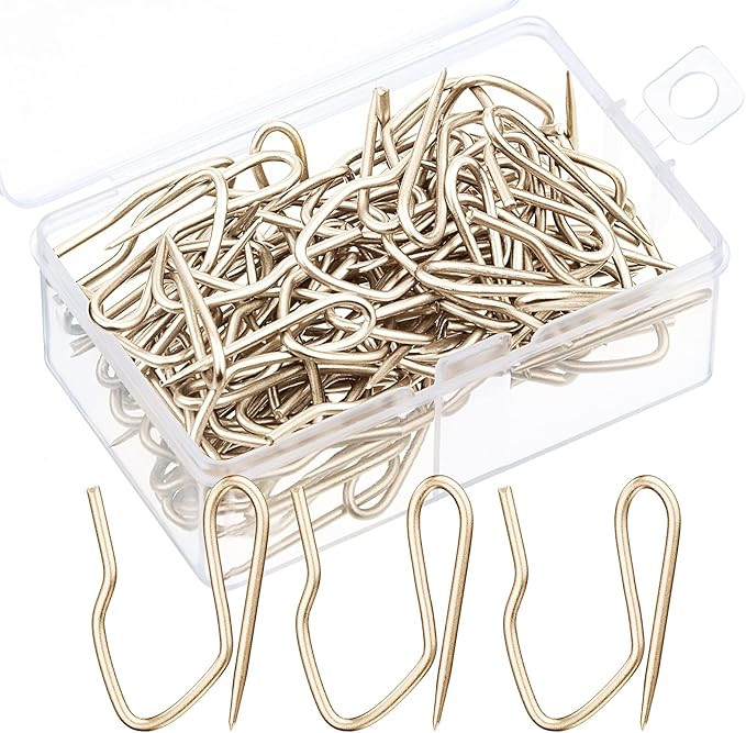 Outus 58 Pack Metal Curtain Hooks Pin On Drapery Hooks 1.2 x 1 Inch for Window,Door,Shower Curtai... | Amazon (US)