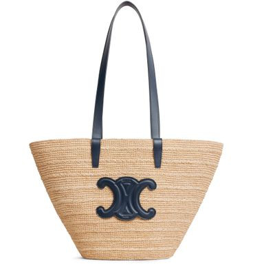 Medium supple panier in raffia and calfskin - CELINE | 24S US