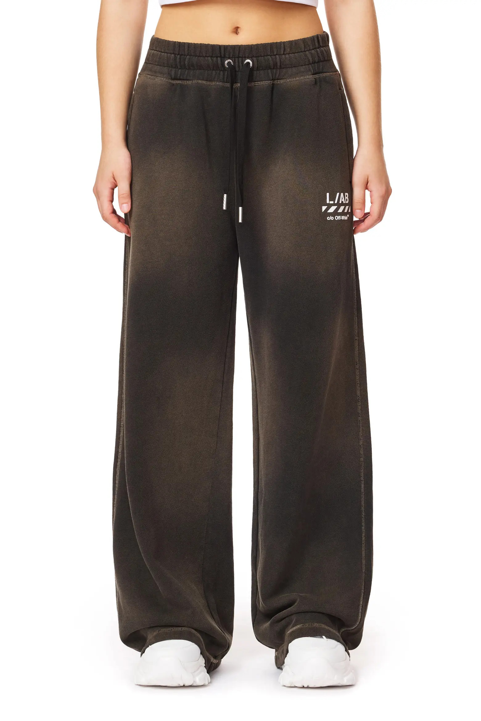 L/AB C/O OFF-WHITE Wide Leg Cotton Jersey Pants (Women) | Nordstrom | Nordstrom