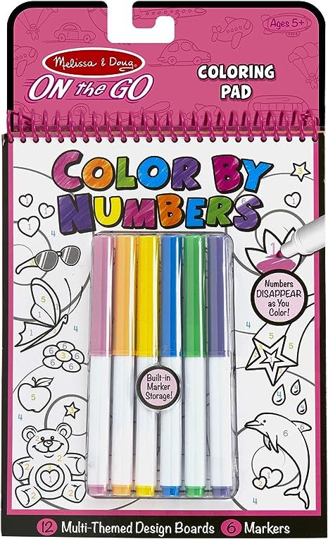 Amazon.com: Melissa & Doug On the Go Color by Numbers Kids' Design Board - Unicorns, Ballet, Kitt... | Amazon (US)