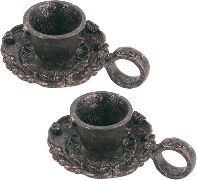 NIKKY HOME Taper Candle Holders with Handle, Set of 2 Rustic Metal Candlestick for Table Centerpi... | Amazon (US)