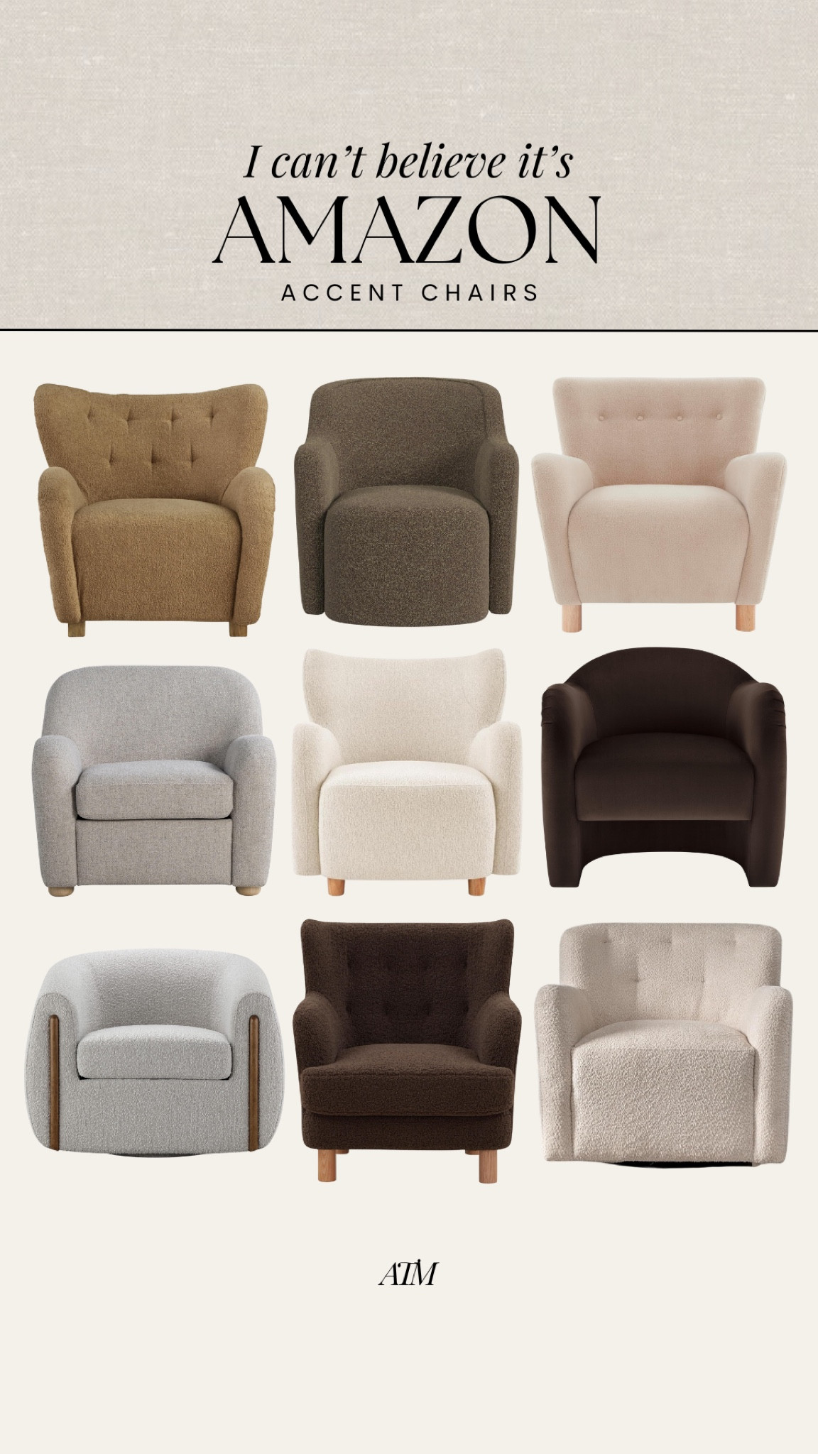 Amazon Accent Chairs!

amazon home, amazon finds, amazon accent chairs, boucle accent chair, affordable accent chair, budget friendly accent chair 

#LTKStyleTip #LTKHome