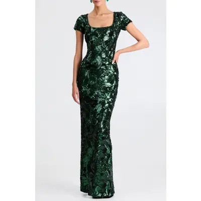 HELSI Danny Sequin Column Gown in Black at Nordstrom, Size Small | Nordstrom