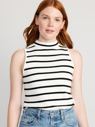 Fitted Sleeveless Mock-Neck Top for Women | Old Navy (CA)