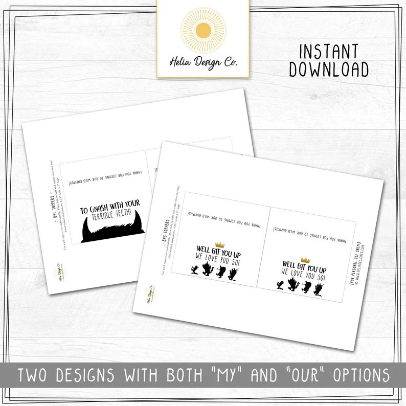 Where The Wild Things Are Treat Bag Wrappers  Toppers  Wild | Etsy | Etsy (US)