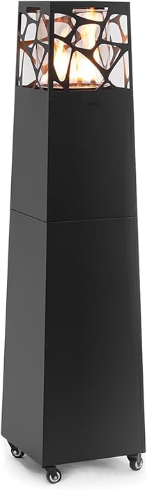 Planika - Pyramid, Modern Patio Heater, Outdoor Fireplace, Garden with cover (Black) | Amazon (US)