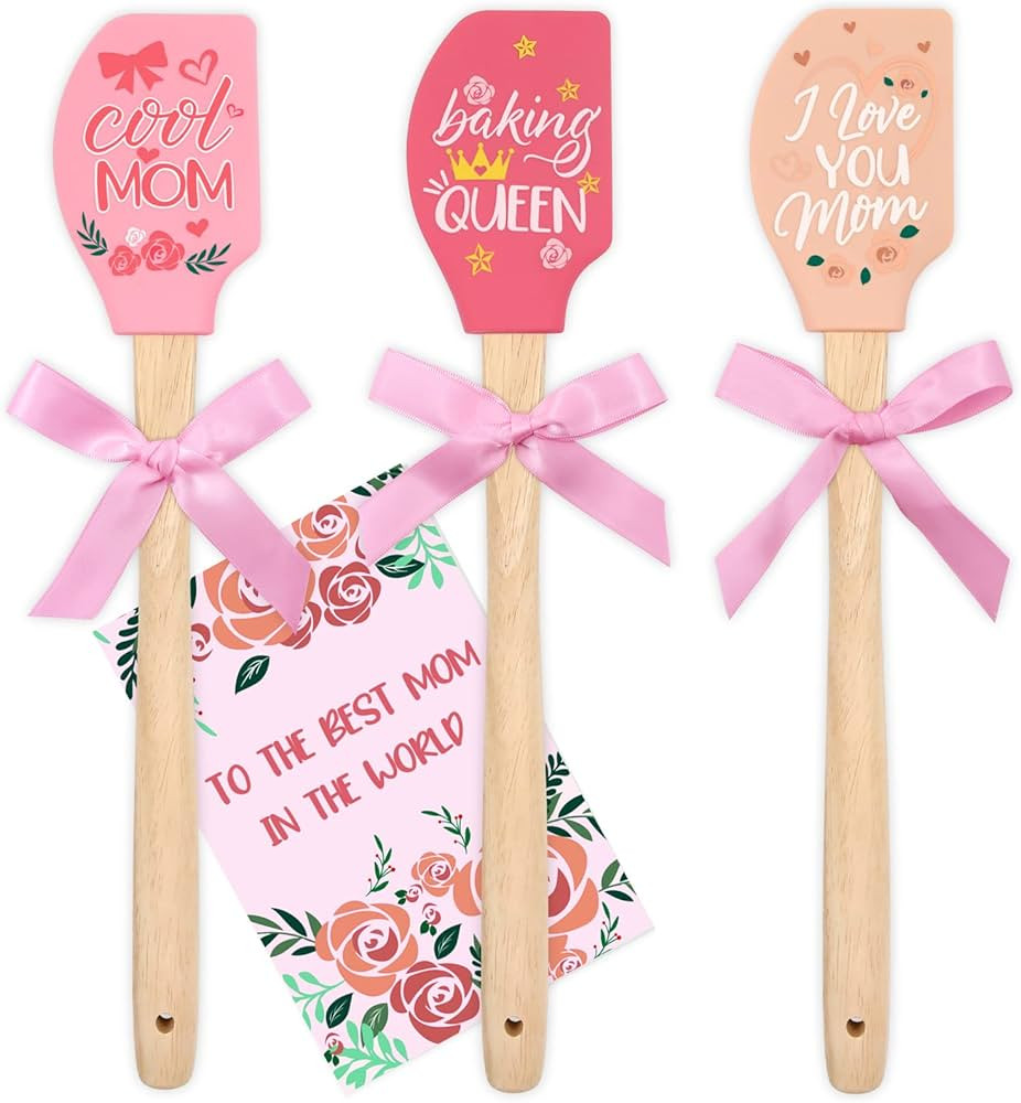 Tuitessine Mother's Day Baking Gift Silicone Spatula Mother 3PCS Kitchen Utensil Idea I Love You ... | Amazon (US)