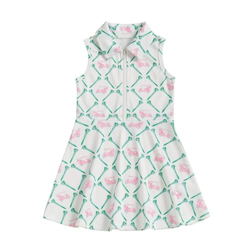 Toddler Baby Girl Dress Kids Polo Tank Dresses Golf Cart Outfit Zipper Ruffle Sleeveless A-line D... | Amazon (US)