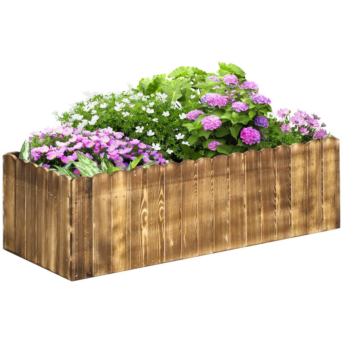 Outsunny 40" x 16" x 12" Raised Garden Bed, Raised Planter Box, Wooden Planter Raised Bed with Dr... | Target