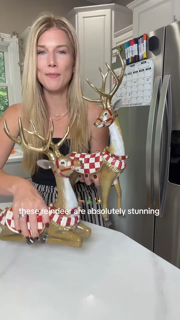 If you’re decorating with classic Christmas pieces that you’ll use year after year, these MacKenzie-Childs deer are absolutely stunning. The hand-painted details, signature checked blankets, and gold accents make them feel like heirloom decor that instantly elevates any Christmas display. ❤️🦌✨
@QVC, Inc  #christmasdecor #holidayvibes #festivehome #reindeermagic #qvcchristmas #ad

#LTKSeasonal #LTKHome #LTKSaleAlert
