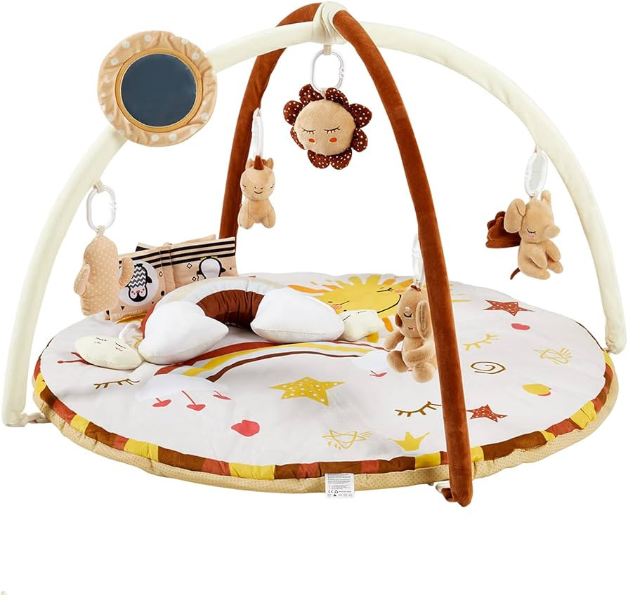 Baby Gym Play Mat, Baby Activity Center with 9 Detachable Toys for Stage Sensory&Motor Skills&Cog... | Amazon (US)