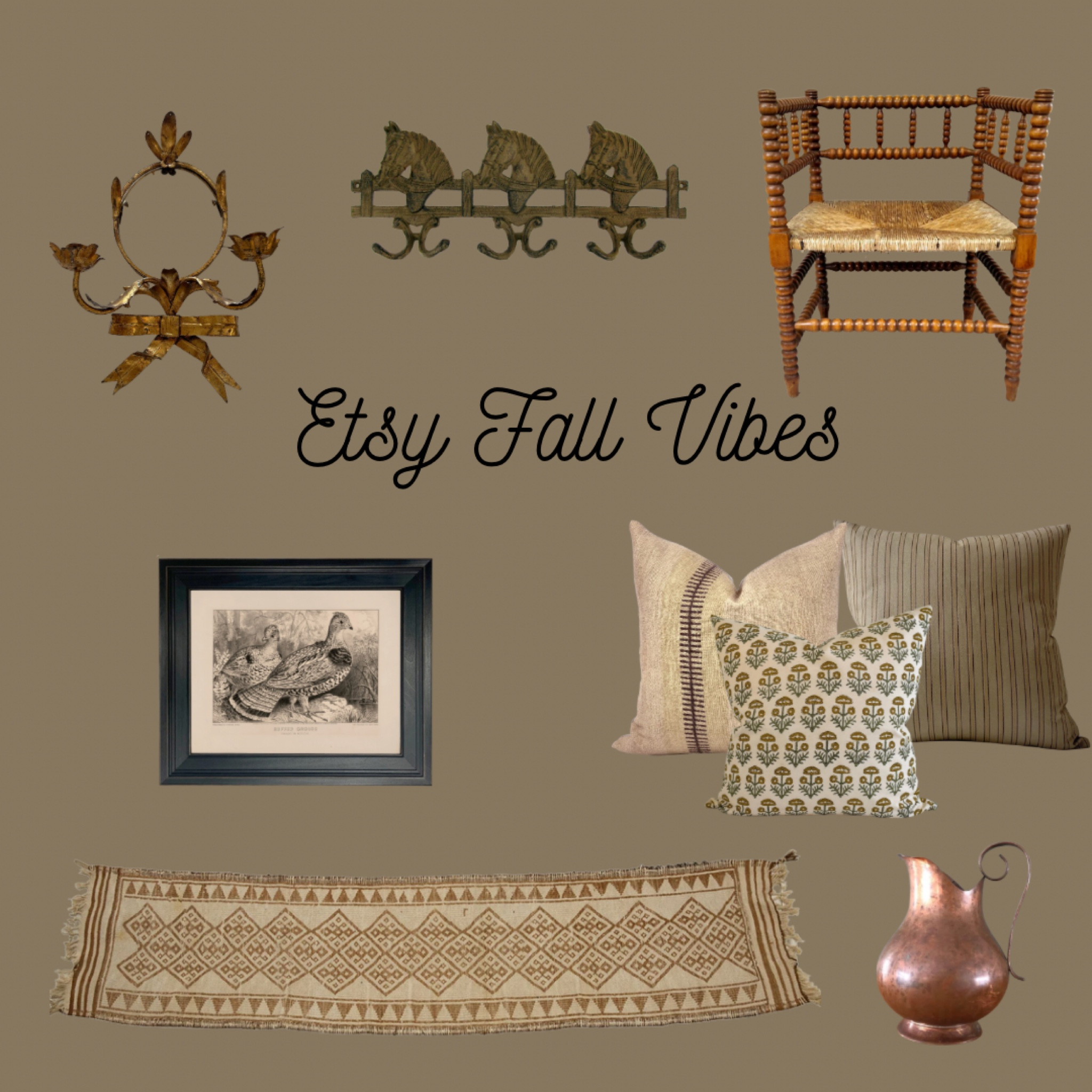 Etsy fall vibes 🤎

$10 off a $40 purchase! 

Throw pillows 
Vintage rug
Vintage runner 
Sconce 
Wall hooks 
Copper
Vintage
Etsy sale 

#LTKhome #LTKsalealert #LTKSeasonal