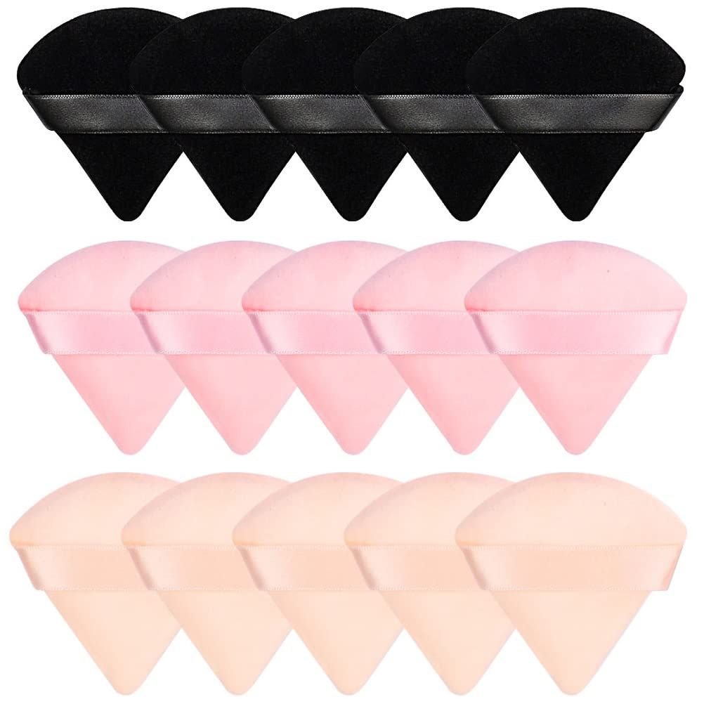 15 Pieces Powder Puff Face Soft Triangle Makeup Puff Velour Puff for Loose Powder Body Powder Cos... | Amazon (US)