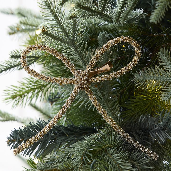 Glitter Bow Clip-On Ornament | West Elm (US)