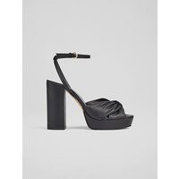Amanda Black Leather Platform Sandals, Black | L.K. Bennett (UK)