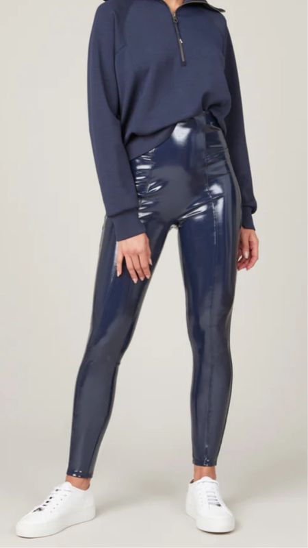 Navy faux patent leather leggings! Great fall winter legginggs

#LTKsalealert #LTKstyletip #LTKSeasonal