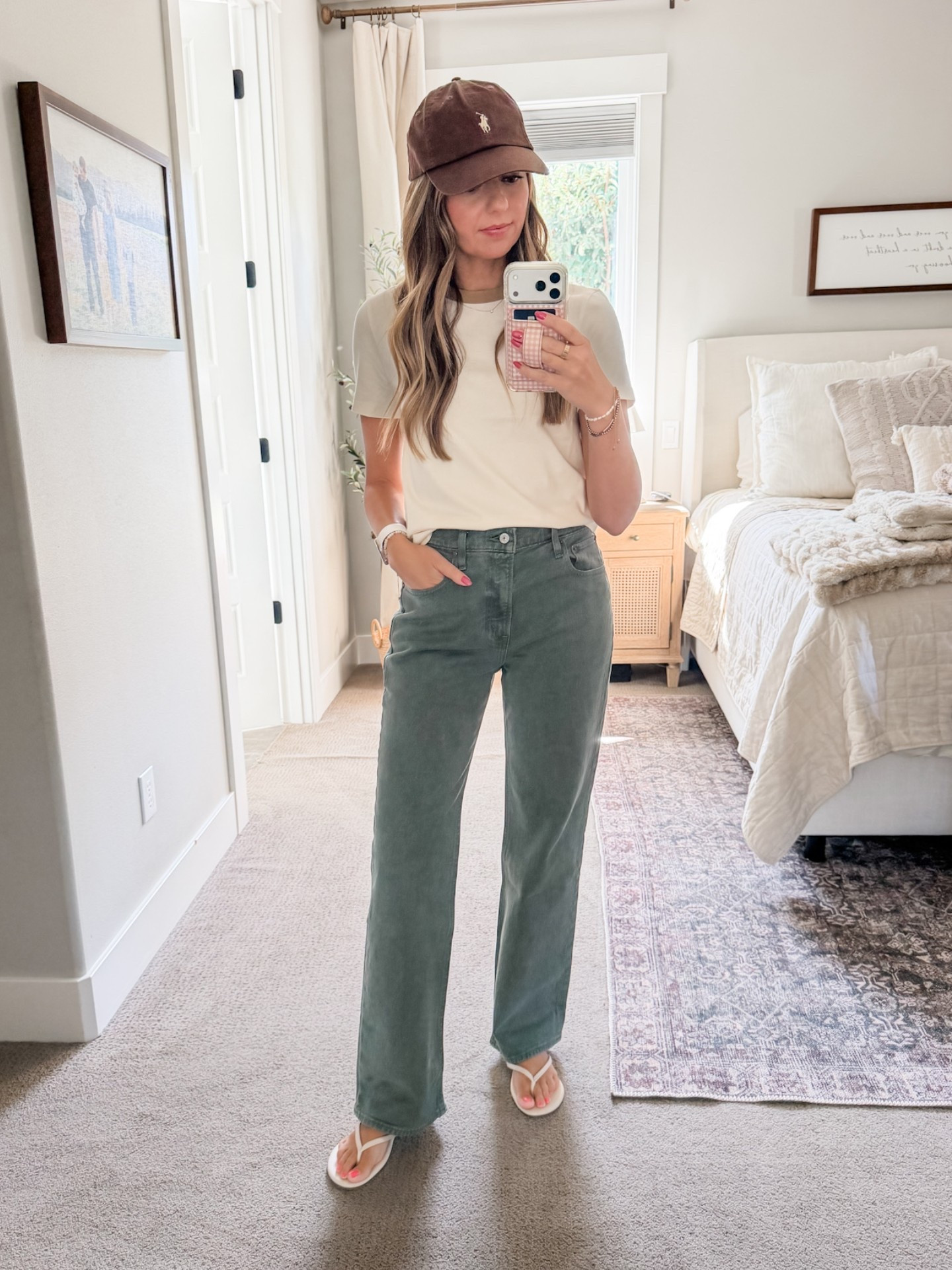Madewell tee with green Abercrombie 90’s straight leg jeans and my favorite Amazon flip flops 🤎

#LTKootd #LTKmomlife #LTKOver40