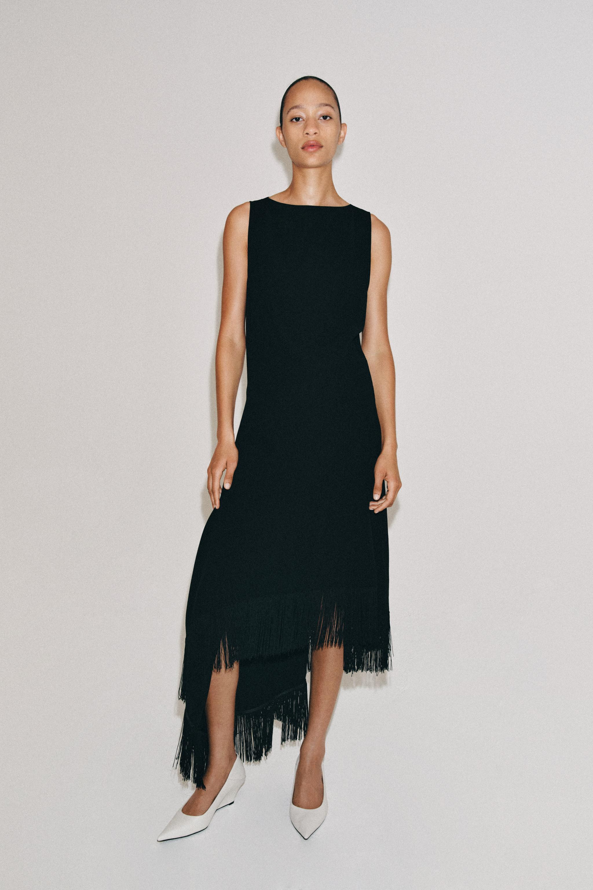 ASYMMETRIC FRINGED DRESS ZW COLLECTION | Zara US