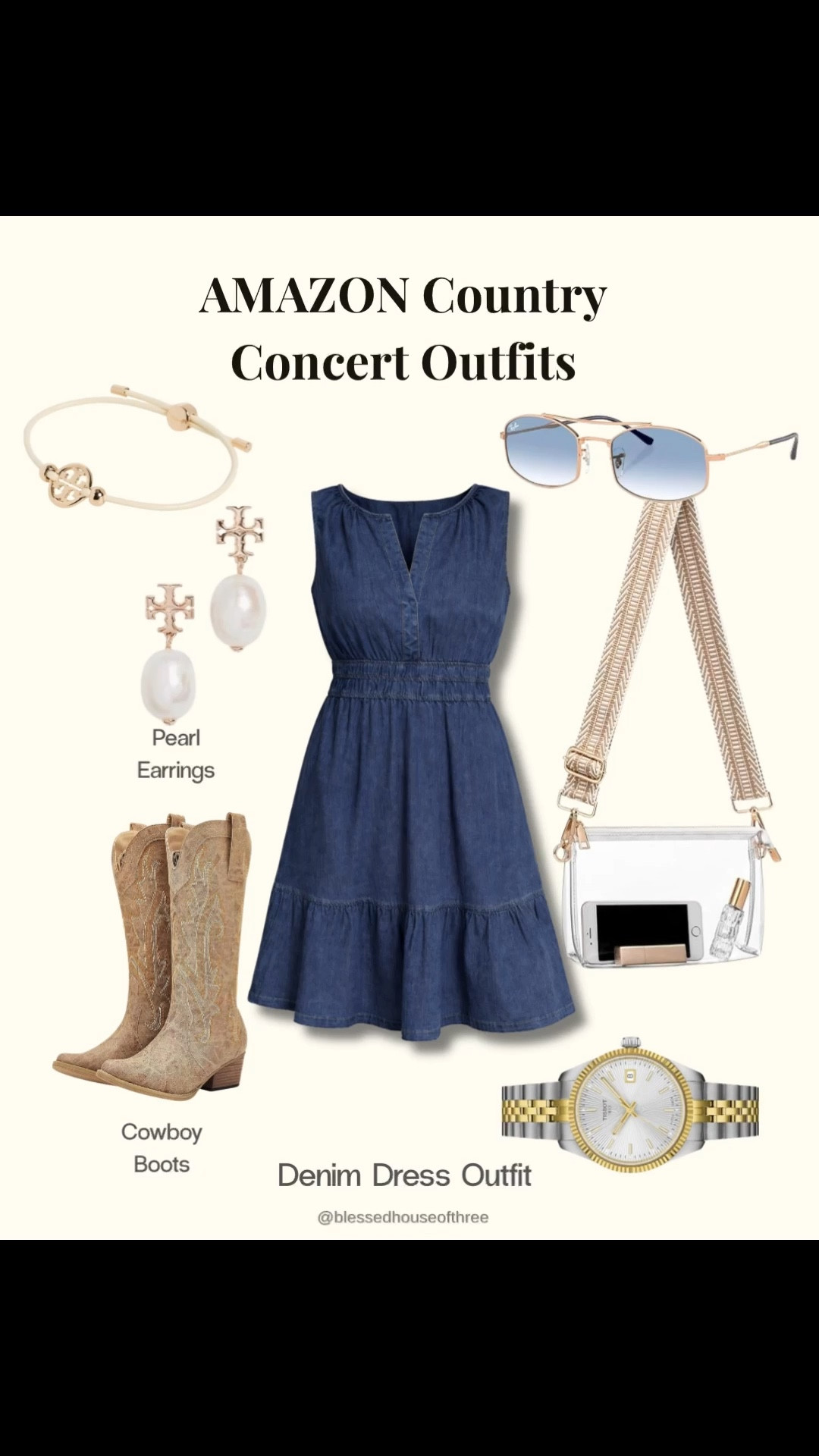 Country concert and festival outfit ideas you can recreate with all Amazon finds 🤠 From a denim dress to a graphic tee + fringe vest look, these are easy, affordable outfits perfect for concerts, summer events, or Nashville trips. Denim skirt and shorts are closet staples. I always go for pieces you can mix and match, comfortable boots, earrings, and a clear bag for stadium rules. Follow me on LTK for daily outfit ideas, Amazon finds, and home decor inspiration.#LTKFestival

#LTKSaleAlert #LTKootd