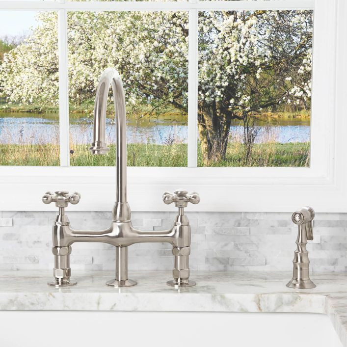 Randolph Morris Gooseneck Bridge Style Kitchen Faucet | Vintage Tub & Bath