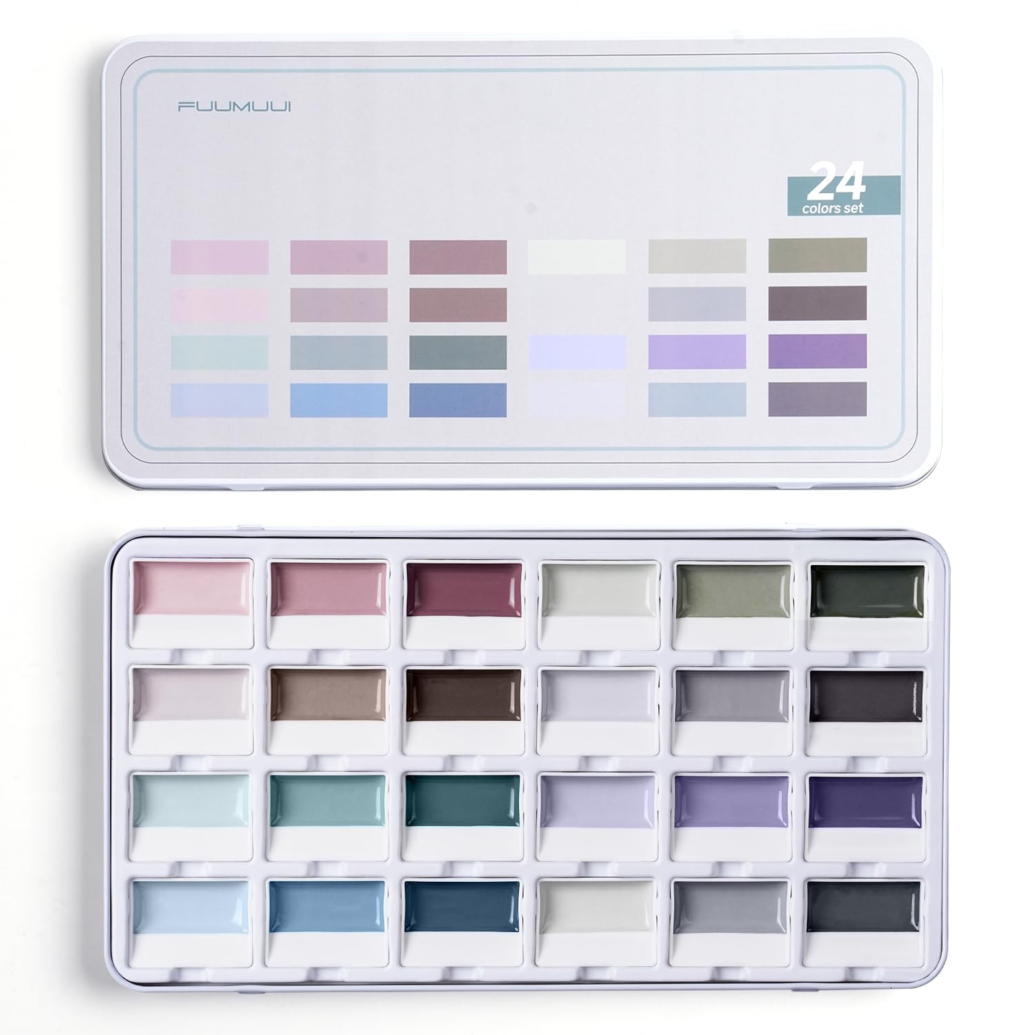 Fuumuui Watercolor Paint Set- 24 Color Opaque Semi-Moist Watercolor Paint, Gray Palette Sets Prof... | Amazon (US)