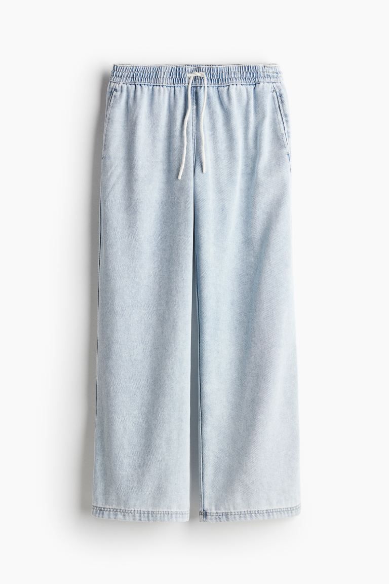 Denim Pull-on Pants - Pale denim blue - Ladies | H&M US | H&M (US + CA)