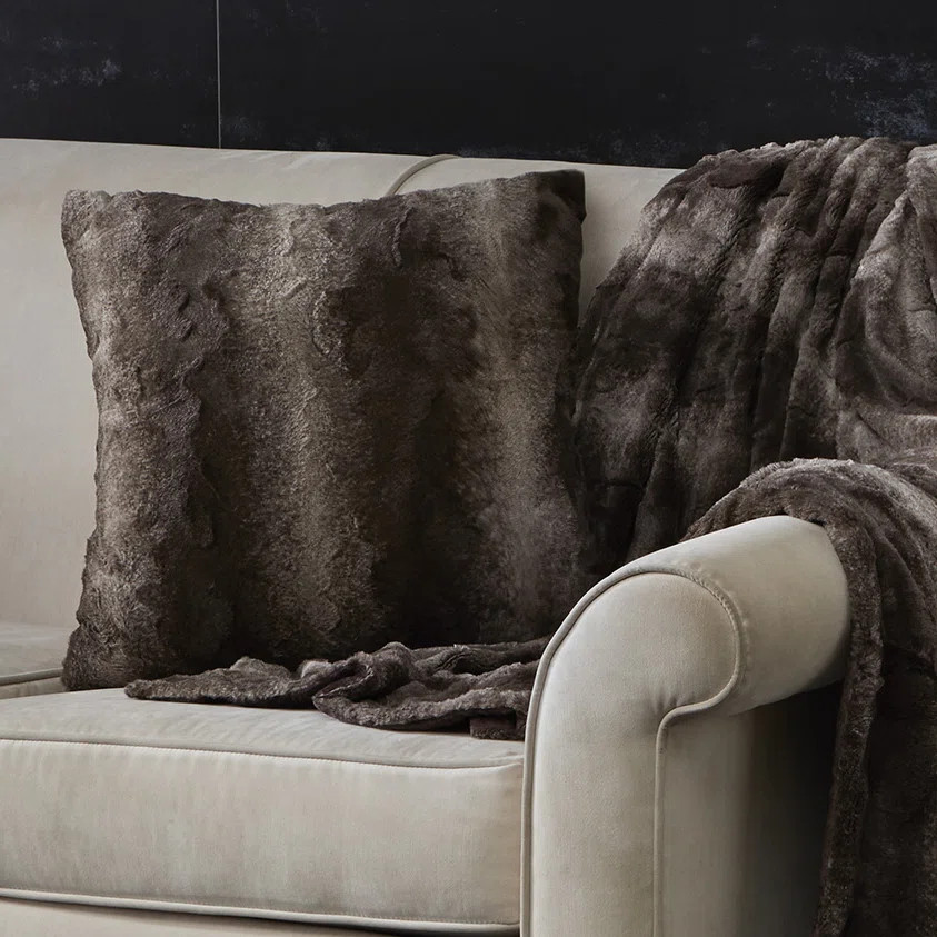 Faux Fur Striped Throw Pillow | Wayfair North America